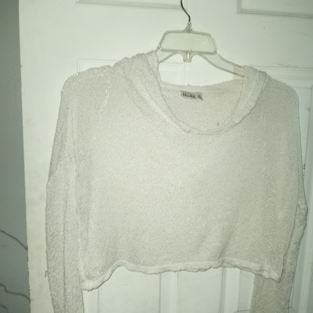 Mudd White Cropped Hoodie